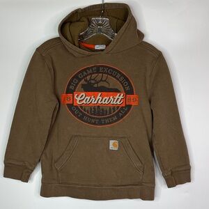 Carhartt Brown Big Game Hooded Sweatshirt Boys Medium